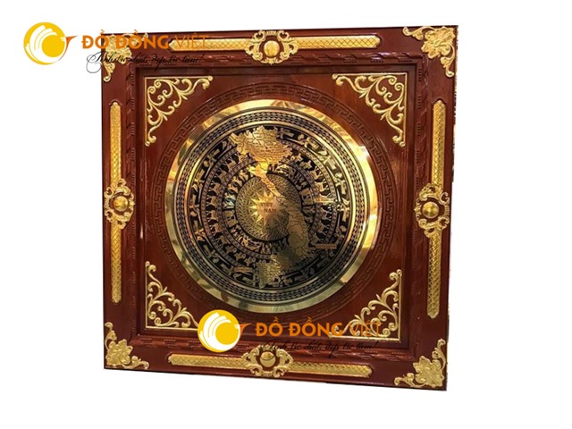 Tranh mặt trống đồng trang trí dk 90 cm đẹp sang trọng