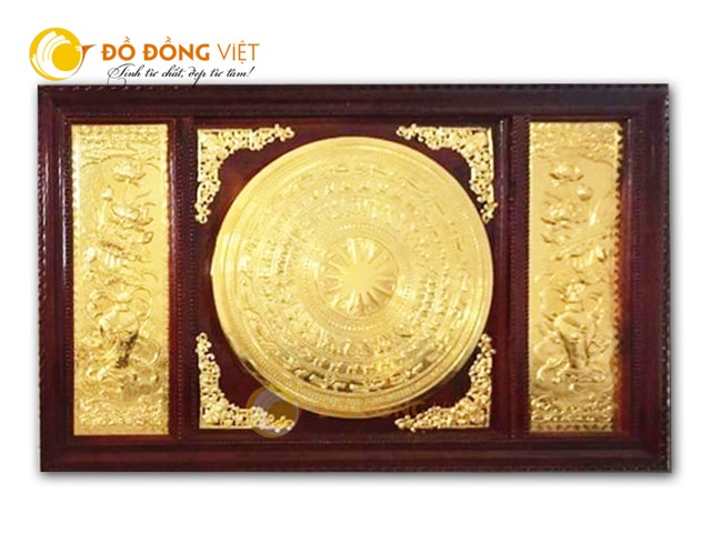 Tranh mặt trống đồng hoa sen làm quà tặng tân gia ý nghĩa