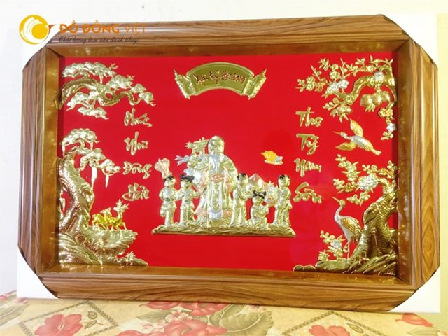 Quà tặng tranh đồng mạ vàng mừng thọ