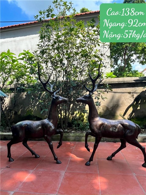 Đôi hươu bằng đồng đẹp, giá bán tượng đồng mỹ nghệ