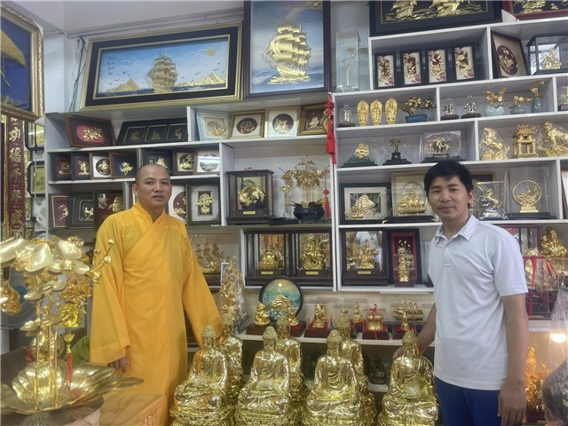 Bộ tượng dược sư bằng đồng vàng cao 48 cm