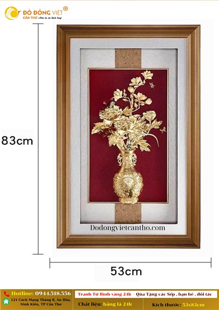 TRANH TỨ BÌNH VÀNG 24K - MANG TÀI LỘC, MAY MẮN ĐẾN NHÀ