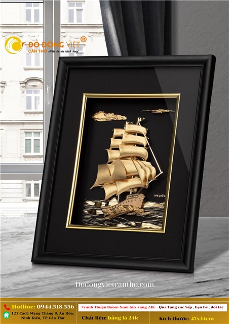 TRANH THUẬN BUỒM XUÔI GIÓ VÀNG 24K GIÚP CON ĐƯỜNG CÔNG DANH SỰ NGHIỆP THĂNG TIẾN