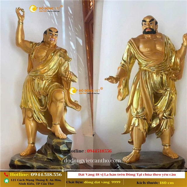 DÁT VÀNG 18 VỊ LA HÁN TẠI CHÙA THEO YÊU CẦU - SỰ TINH TẾ TRONG NGHỆ THUẬT PHẬT GIÁO