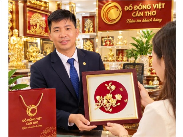 Tranh Hoa Lan Vàng 24K Cao Cấp | Đồ Đồng Việt Cần Thơ