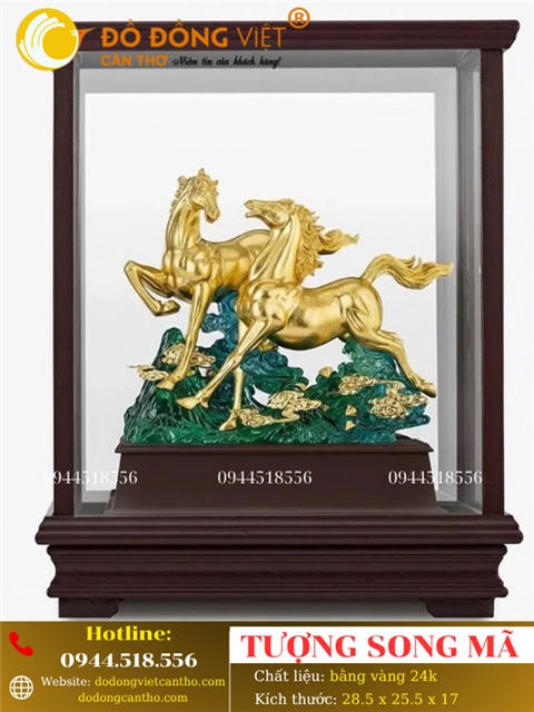 TƯỢNG SONG MÃ - QUÀ TẶNG VÀNG 24K DÀNH CHO NĂM BÍNH NGỌ TẠI CẦN THƠ