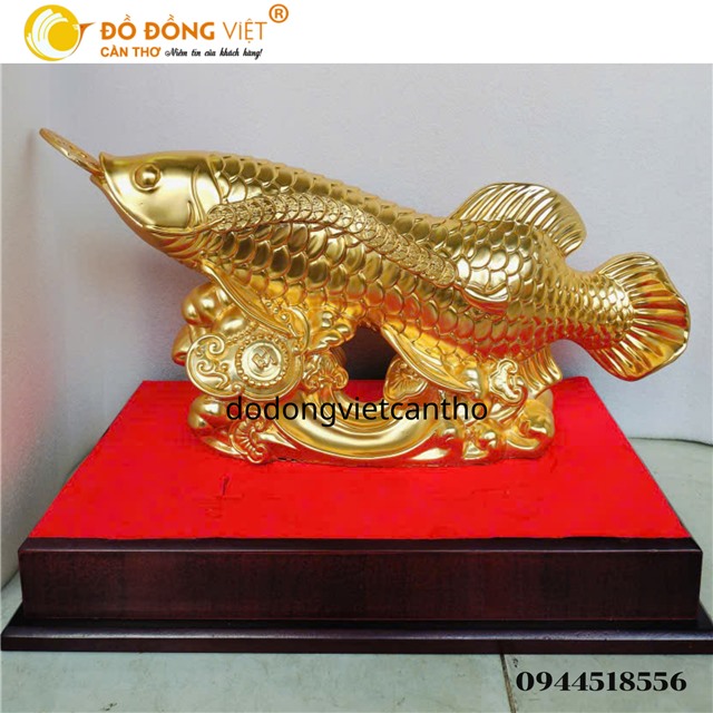 TƯỢNG CÁ RỒNG KIM LONG DÁT VÀNG 24K – LINH VẬT PHONG THỦY KHAI VẬN LONG KHÍ