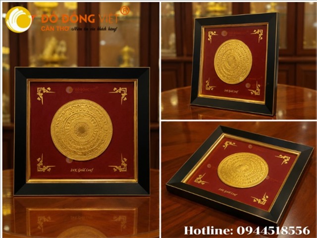 Tranh Mặt Trống Đồng Mạ Vàng Cao Cấp – Quà Tặng Phong Thủy Sang Trọng