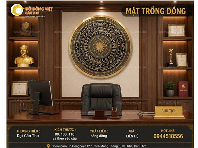 Mặt Trống Đồng Bằng Đồng – Điểm Nhấn Văn Hóa Việt Sang Trọng Cho Không Gian