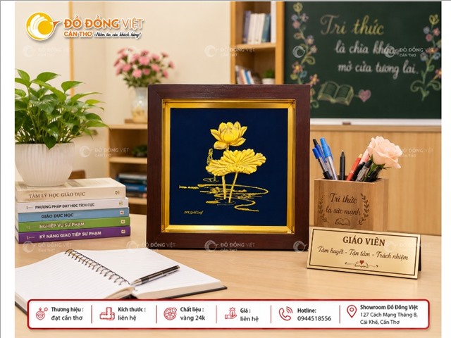 Quà Tặng Tranh Hoa Sen Vàng – Món Quà Sang Trọng, Ý Nghĩa