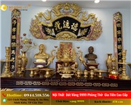 TRỌN BỘ NỘI THẤT PHÒNG THỜ GIA TIÊN DÁT VÀNG 9999