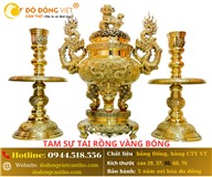 BỘ TAM SỰ TAI RỒNG VÀNG BÓNG – ĐẲNG CẤP, UY NGHI CHO PHÒNG THỜ GIA TIÊN