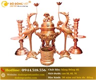 BỘ NGŨ SỰ BẰNG ĐỒNG ĐỎ – NÉT ĐẸP CỔ KÍNH, TRANG NGHIÊM CHO KHÔNG GIAN THỜ CÚNG