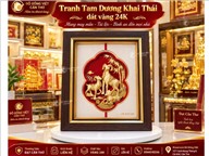  Tranh Tam Dương Khai Thái dát vàng 24K