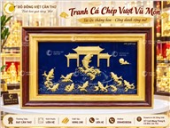 Tranh Cá Chép Vượt Vũ Môn Dát Vàng 24K – Tài Lộc Thăng Hoa, Công Danh Rộng Mở