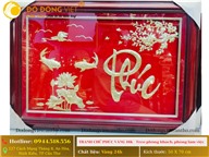 TRANH CHỮ PHÚC CÁ CHÉP HOA SEN DÁT VÀNG 24K – QUÀ TẶNG MỪNG THỌ Ý NGHĨA